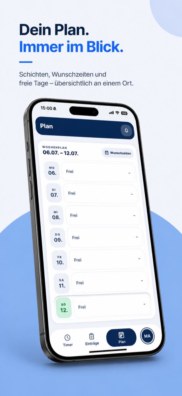 Schichtwerk Worker-App – Wochenplan mit Schichten