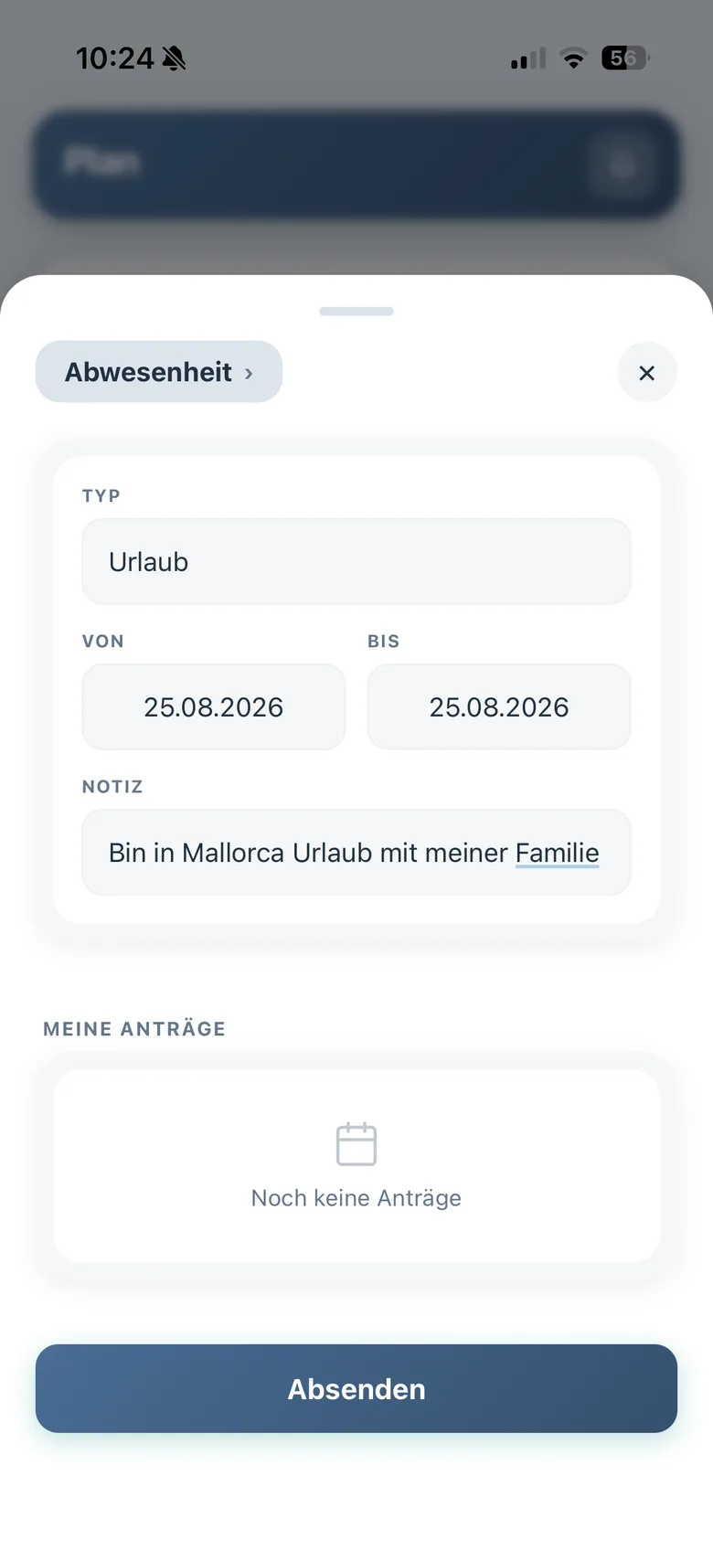 Schichtwerk Worker-App: Urlaub beantragen am Handy